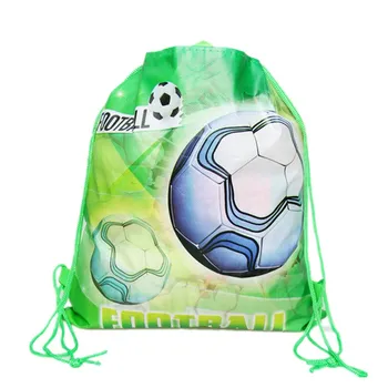

10pc Non-woven Fabrics Football Drawstring Gift Bags Kids Boys Birthday Party Decorations Backpack Shoes Clothes Storage Bags
