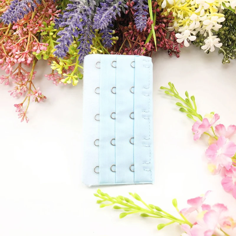 3pcs/set Bra Extenders 5 Hooks 3 Rows Lingerie Tape Bra Extension Woman Underwear Buckle Accessories - Цвет: 17 Light blue