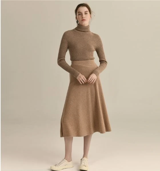 Новинка зимы, большая юбка-зонтик, Вязаная Шерстяная Юбка, Женская юбка до половины, эксклюзивная женская одежда, юбки для женщин