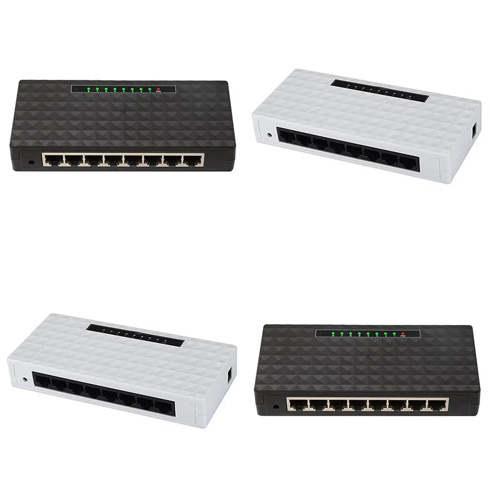 8-Port Wireless Network Switch Gigabit Lan Poe Ethernet Hub Adapter 8-Port Full Gigabit Ethernet Switch EU/US PLUG