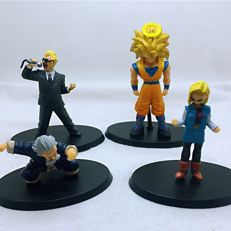 5-7 см 4 шт./лот фигурки Dragon Balls Son Goku Super Saiyan Goku модель игрушка, упакованный в Opp пакете(пакет из неориентированного полипропилена - Цвет: with opp bag