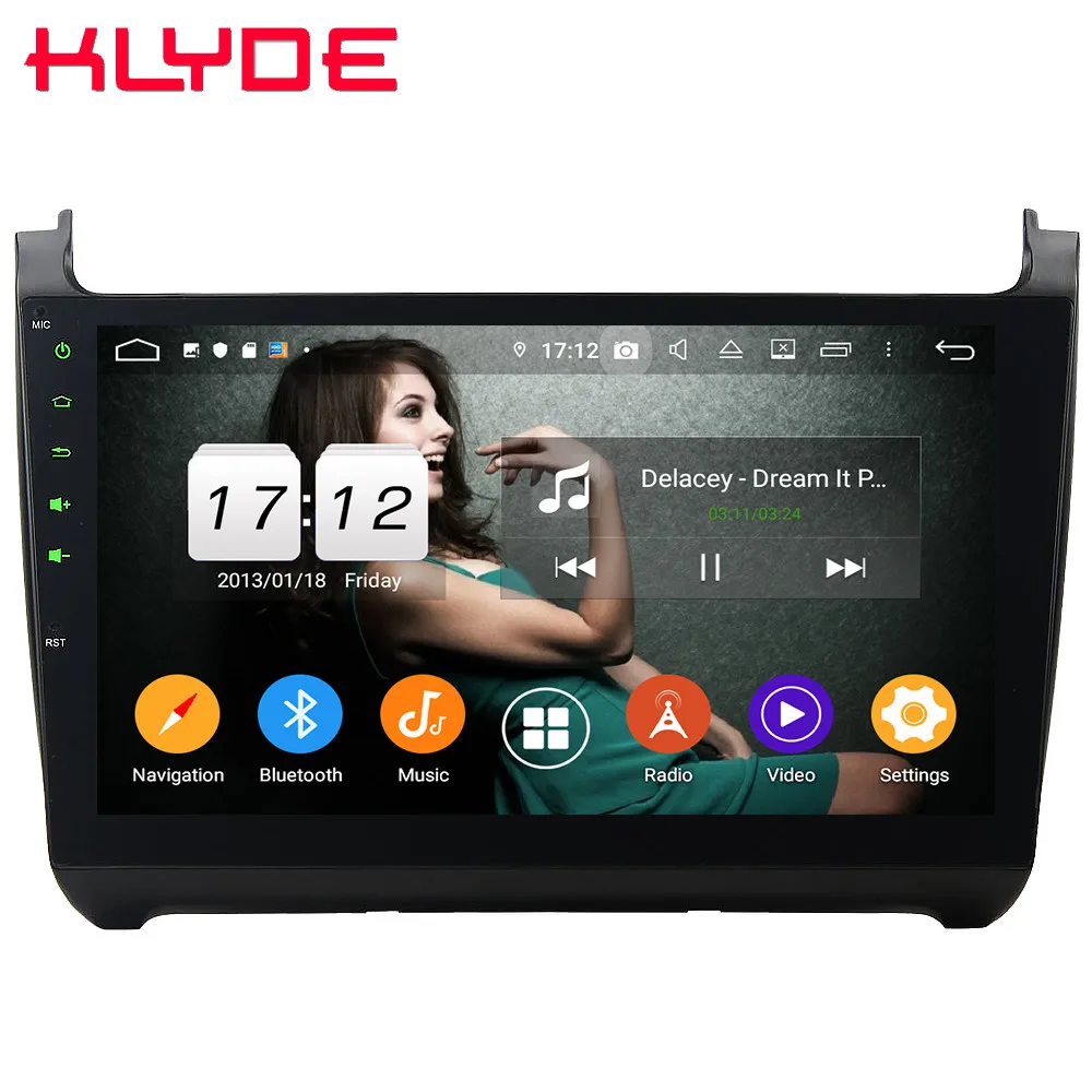 Klyde 10," ips 4G Android 9,0 Восьмиядерный 4 Гб ОЗУ 64 Гб ПЗУ DSP BT автомобильный DVD мультимедийный плеер стерео для Volkswagen Polo 2008