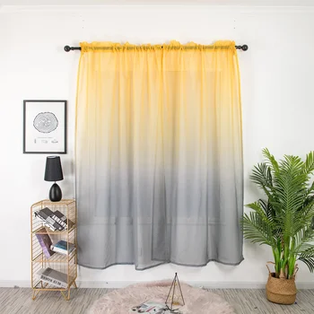 

1Pc Up Down Gradient Color Curtain Polychromatic Light Shielding Window Tulle