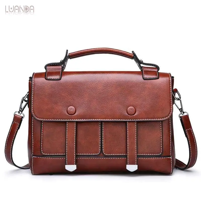 Винтажные сумки через плечо классические простые женские кожаные дизайнерские