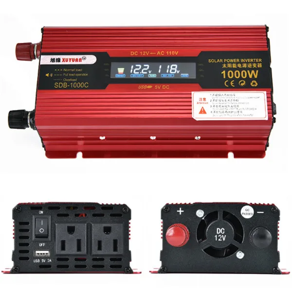 

1000W Car Power Inverter with Screen 12V to 110V Modified Sine Wave Converter with LCD Screen for Car Home Car Inverters
