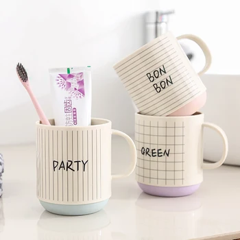 

Kids toothbrush cup Simple Nordic Couple Water Cup Portable Durable Traveling Camping Utensils Supplies Bathroom Accessories