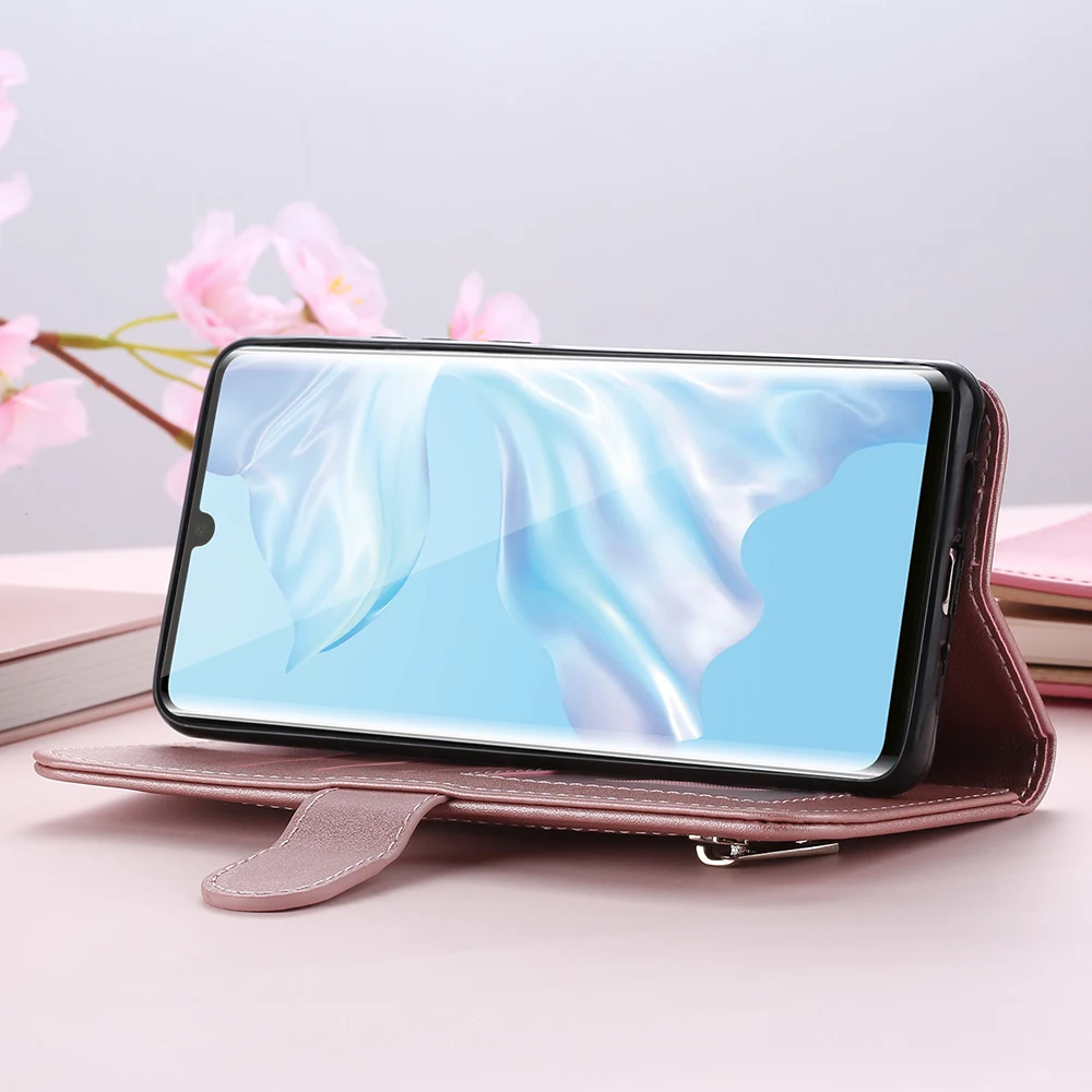 Кожаный чехол-кошелек на молнии для huawei P30 Pro P20 Lite mate 20 P Smart Plus Y6 Y7 Nova 4e Enjoy 9e роскошный откидной Чехол для телефона