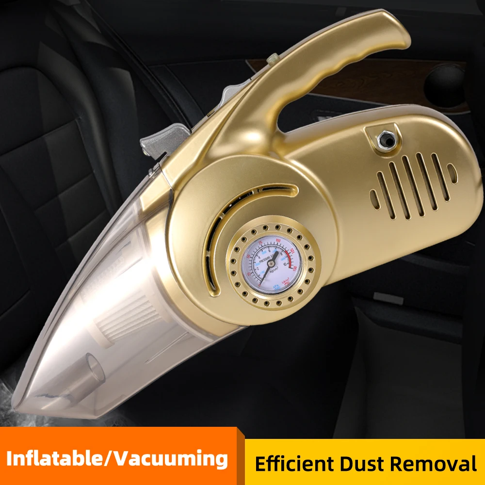 US $31.12 4 In 1 Multi Function Car Vacuum Cleaner With Digital Display Portable Car Dual Use Car Auto Inflatable Pump Air Compressor