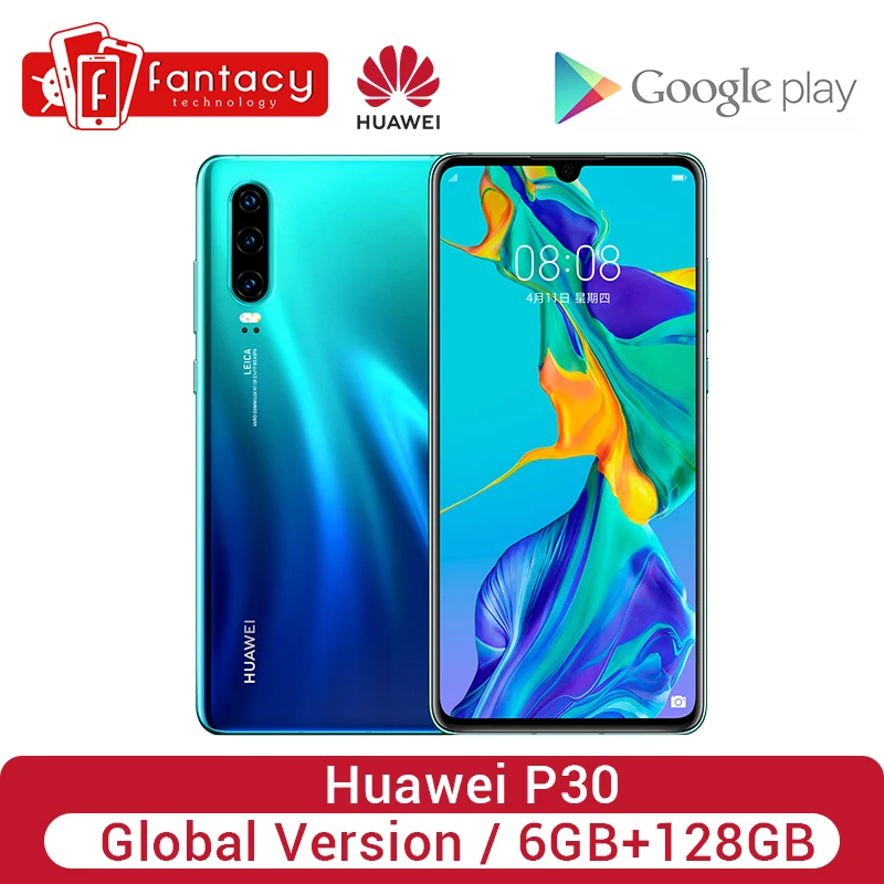 Глобальная версия смартфона Huawei P30 6 ГБ 128 Krin 980 четырехъядерная камера с цифровым