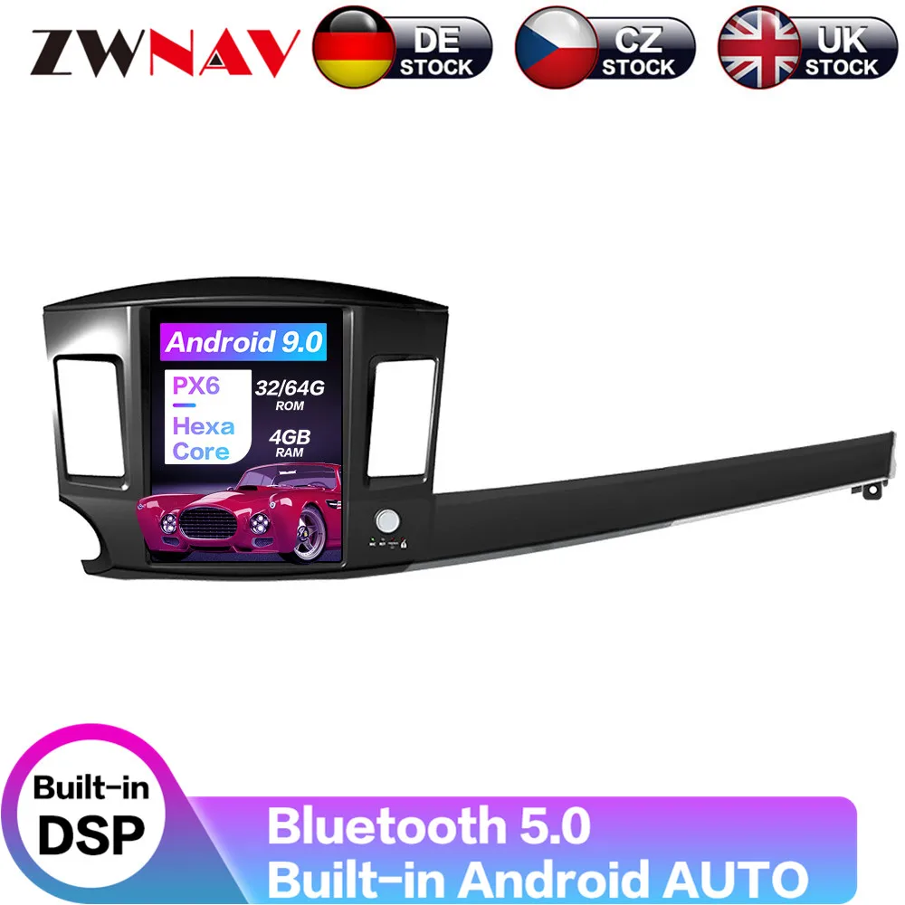 

12.1" Android 9.0 4+64G PX6 Vertical Tesla With DSP Carplay Car Multimedia Player For Mitsubishi Lancer 2007-2017 Radio Headunit