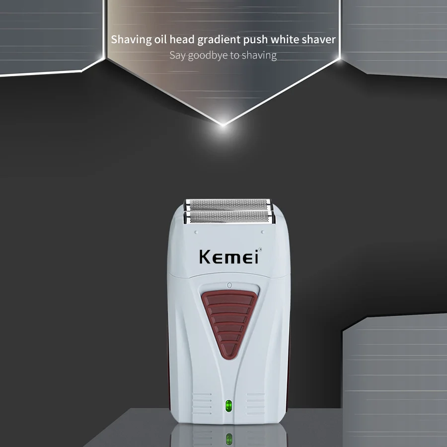Электробритва Kemei для мужчин, с двумя лезвиями, возвратно-поступательная Беспроводная Бритва, для волос, бороды, USB, перезаряжаемая бритвенная машина, парикмахерский триммер