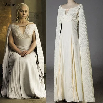 

Movie Game of Thrones Daenerys Targaryen Dress Cosplay Costume Long Dress Women and Girls Halloween Carnival Custom Made