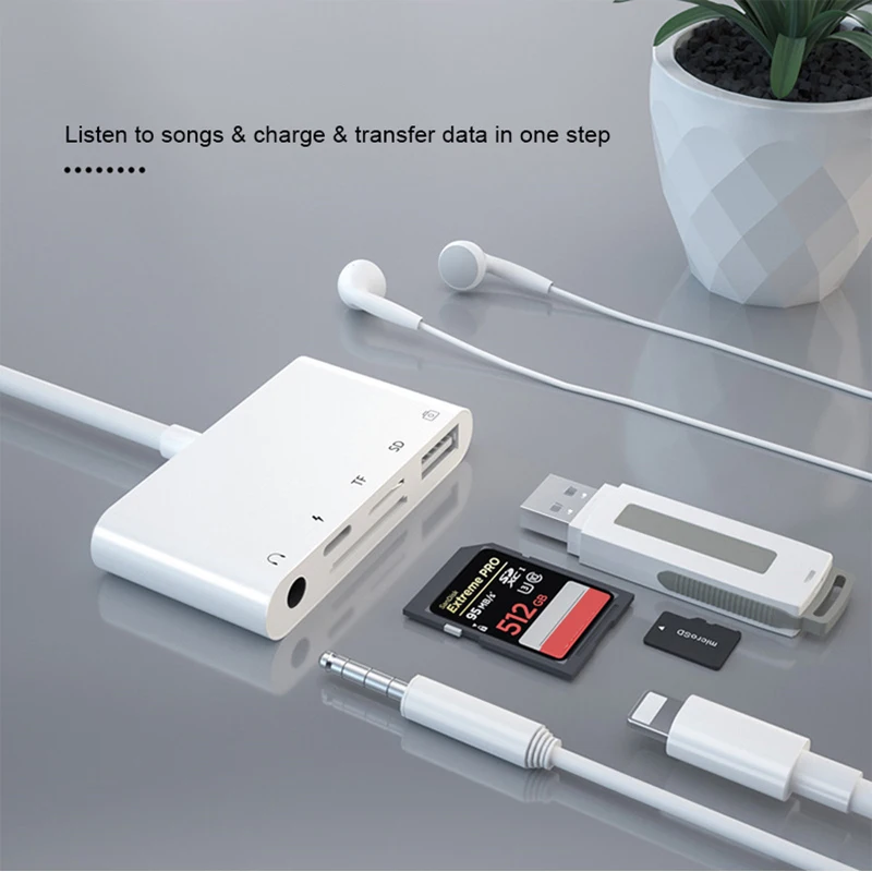 Утхай C67 для перехода от разъема Lightning к USB3.0 SD TF 3 5 мм аудио 5IN1 адаптер MicroUSB USB кард