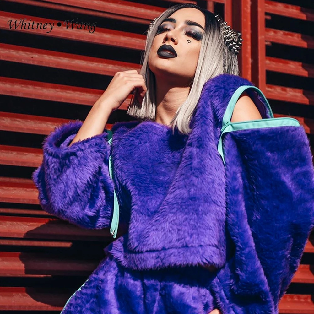 Свитшоты WHITNEY WANG осень-зима, модная уличная Толстовка со съемным рукавом из мягкого флиса, женские толстовки, пуловер