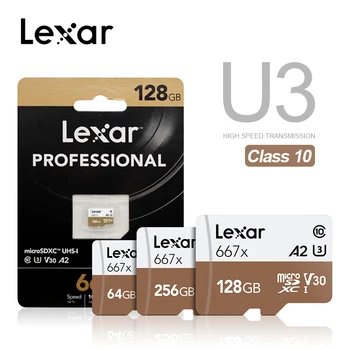 

Original Lexar Professional 667x Micro SD Card 128GB 64GB 256GB MicroSDXC Memory Card A2 C10 V30 1080p Full-HD 3D 4K TF Card