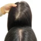 Topper Base de piel de seda para mujer, peluquín chino virgen, pieza de cabello humano con 4 Clips, corona Natural, cuero cabelludo, separación libre, 8x12cm