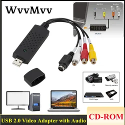 WVVMVV USB 2.0 Video Capture Grabber Card adapter Chipset UTVF 007 TV DVD VHS Audio Capture S-video USB Converter for windows10