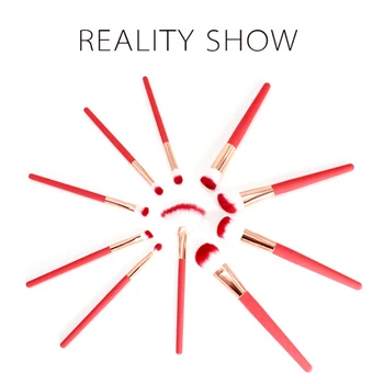 

10Pcs Red Makeup Brush Foundation Brush Eyeshadow Brush Tools Beauty Gifts Women Fashion Professional Soft Support Dropshipping