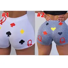 Short imprimé avec lettres pour femme, taille haute, extensible, grande taille, pour collation, bonbons, nouvelle collection 