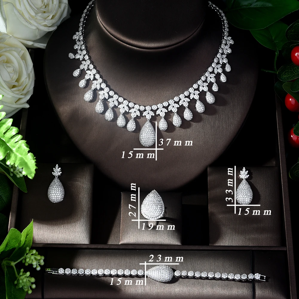 HIBRIDE Bijoux Femme Ensemble, Свадебные Ювелирные наборы для женщин, сверкающий AAA циркон, медь, Модный Ювелирный Набор для подружки невесты, N-1125