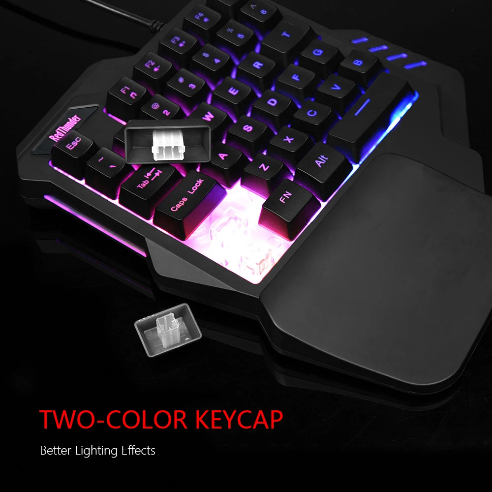 Redthunder um-handed gaming keyboard rgb backlit 6400dpi