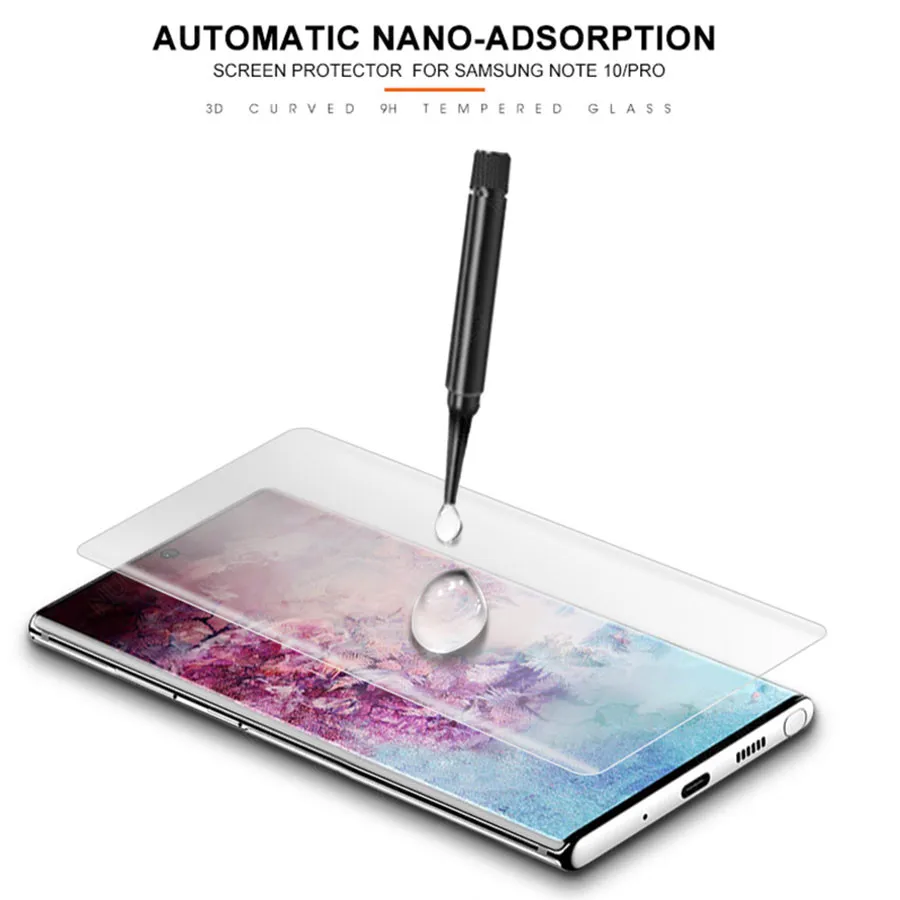 Полный Клей нано жидкое УФ закаленное стекло для samsung Galaxy S10 S10e S8 S9 Note 10 Plus Защита экрана для Note 8 9 10 пленка