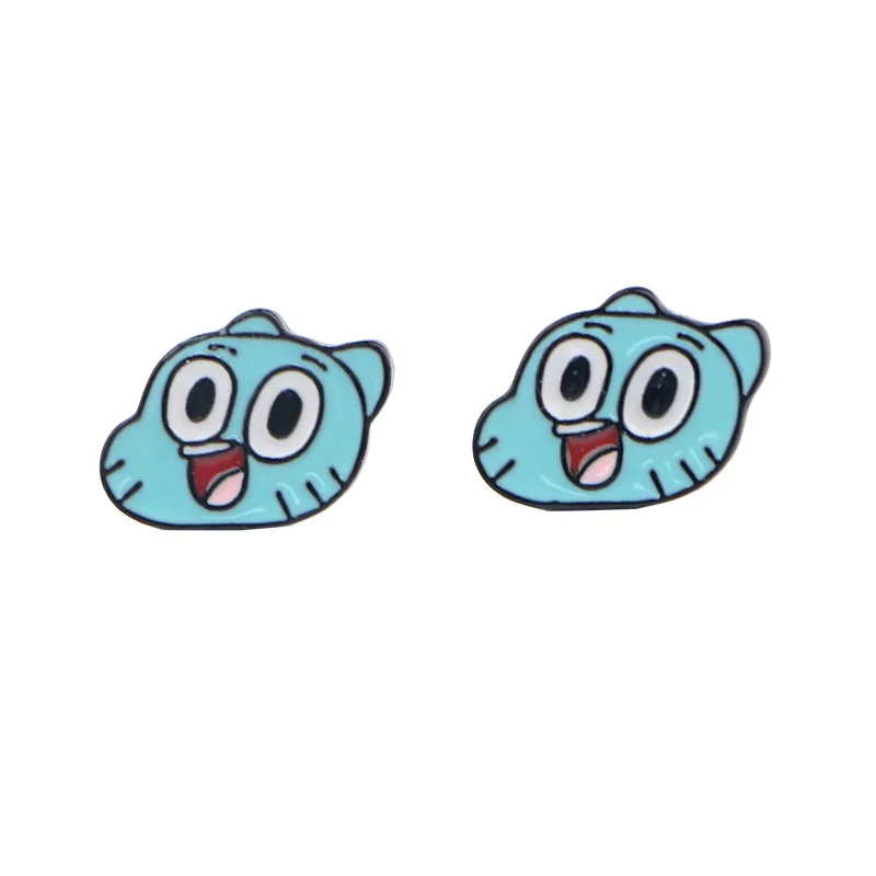 K880, 1 пара, удивительный мир, Gumball, милые серьги-гвоздики для женщин, детей, эмаль, пирсинг, серьги, ювелирные изделия, подарки для девочек