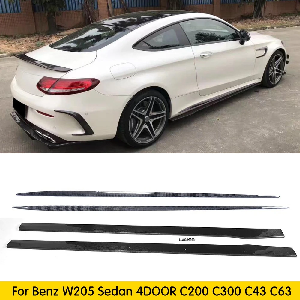 Боковая юбка из углеродного волокна для Benz W205 C205 C180 C200 C300 C43 C63 AMG 2 Двери Седан