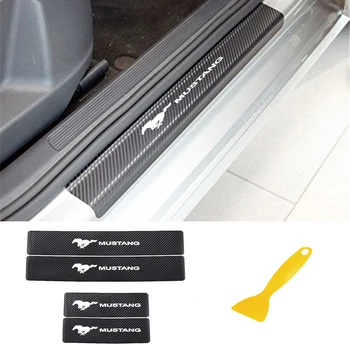 

Car Waterproof Carbon Fiber Threshold Protection Sticker for Ford Mustang Auto Door Interior Accessories