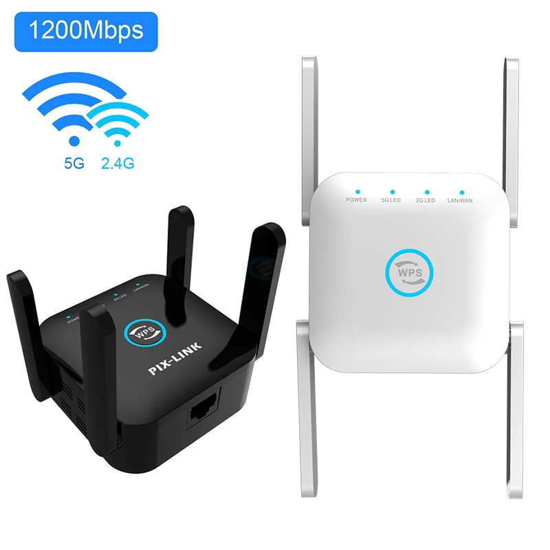 Беспроводной Wi-Fi ретранслятор 5 ГГц 1200 Мбит/с усилитель WiFi 802.11N сигнала AP с большим