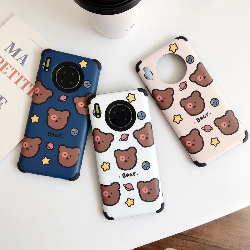 Meachy милый медведь противоударный чехол для huawei P30 P20 Pro mate 30 Honor 20 9X Nova 5 4 3