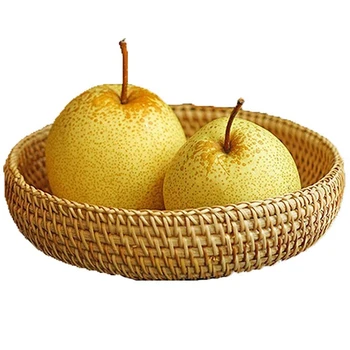 

Woven Storage Basket Rattan Basket Desktop Storage Woven Basket Wicker Basket Wooden Basket Woven Basket Nut Basket Dried Fruit