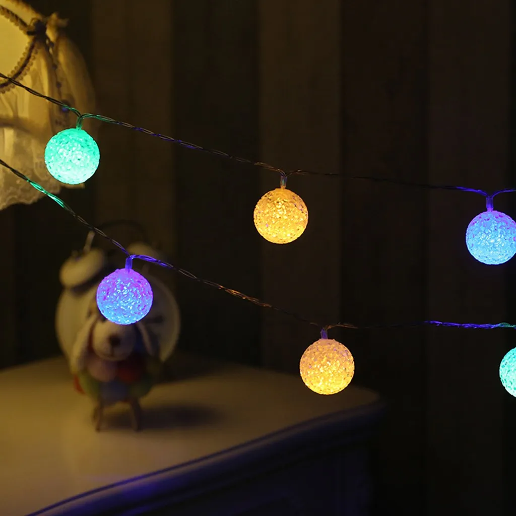 Светодиодный шар гирлянды светильник 3 м 20 светодиодный водонепроницаемый хрустальный шар светильник s Праздник Свадьба Рождество год вечерние украшения