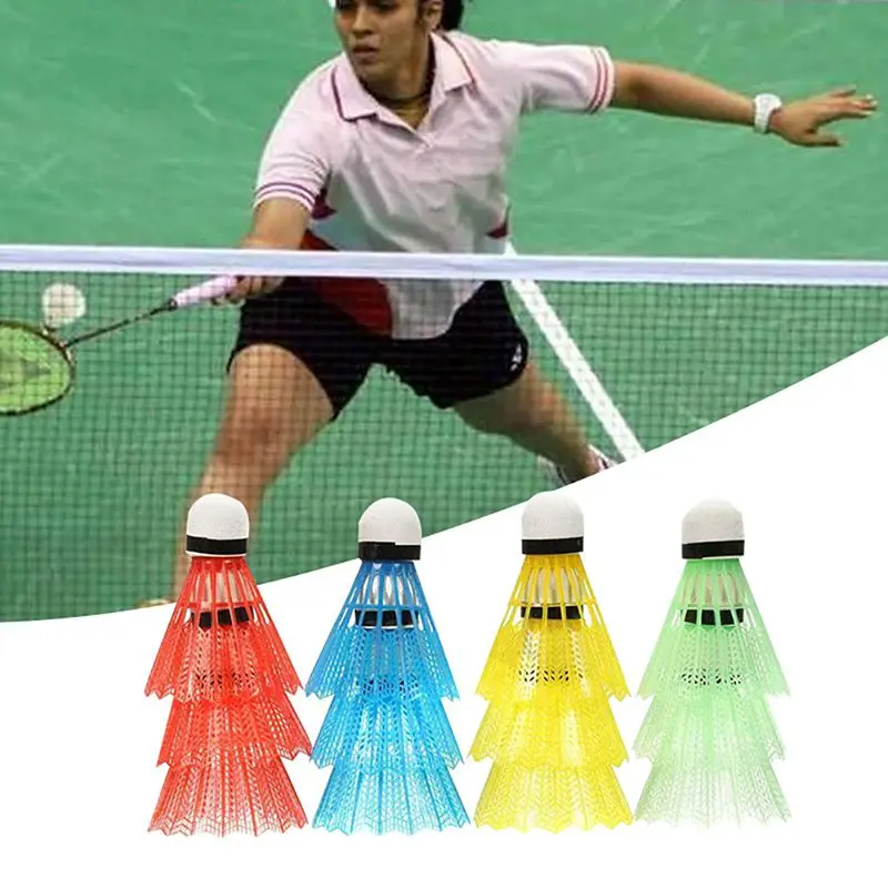 12pcs Colorful Plastic Badminton Shuttlecocks Portable Durable Training Ball Outdoor Sports Activities Supplies Shuttlecock