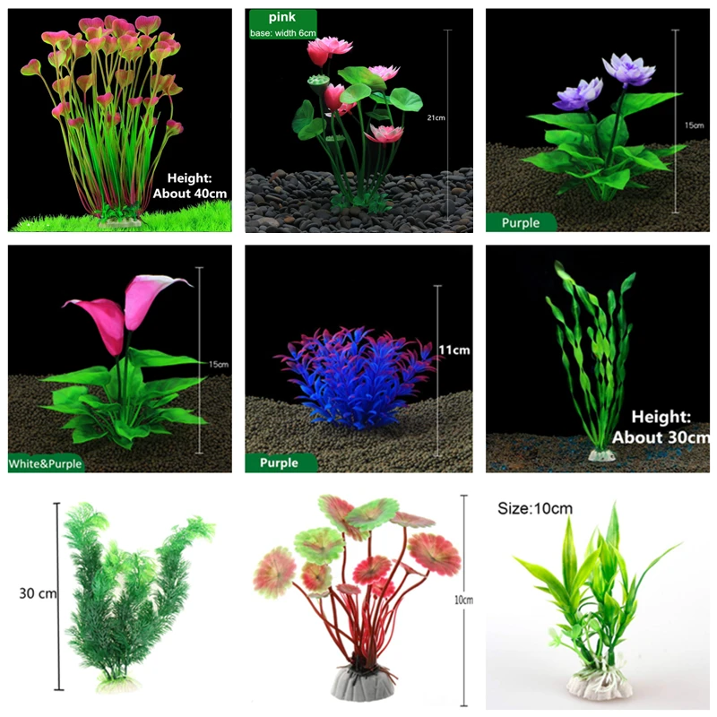 Beautiful Artificial Plants Aquarium Decoration Plastic Submersible Aquatic Fish Tank Grass Ornament Plant Aquarium Background