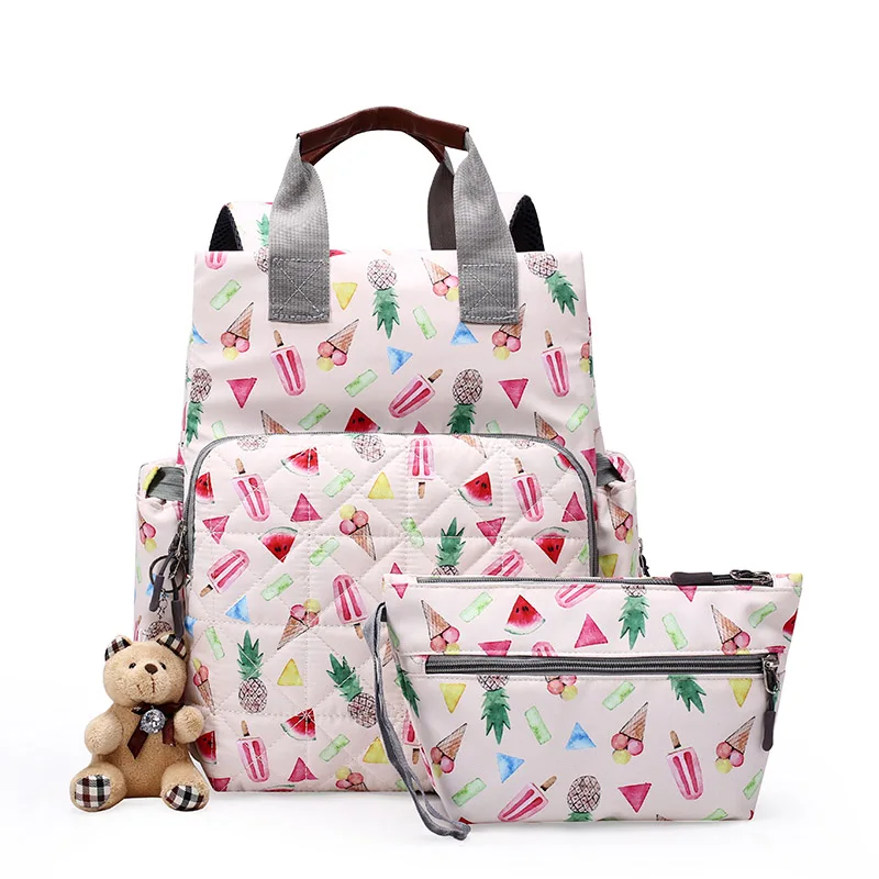 Модная сумка для подгузников для мам, Большая вместительная сумка для детских подгузников, рюкзак для путешествий, дизайнерская сумка для кормления, сумка для ухода за младенцем - Цвет: 3