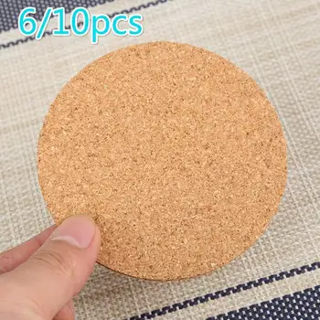 

6/10pcs Natural Round Cork Slip Slice Cup Mat Coaster Tea Coffee Mug Drinks Holder DIY Tableware Decor Durable Pad Table Decor