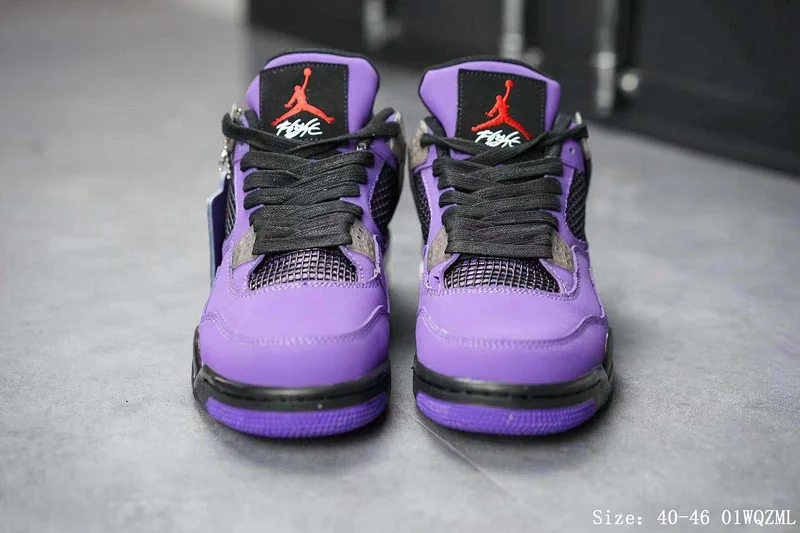 Классический Стиль jordan 4 Ретро Мужские Баскетбольные Кроссовки AJ 4 фиолетовая спортивная обувь 308497-142