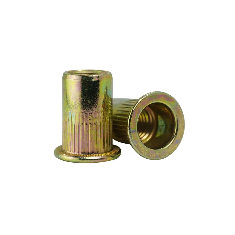 120Pcs/set M4 M5 M6 M8 M10 Zinc Plated Knurled Rivnut Flat Head ...