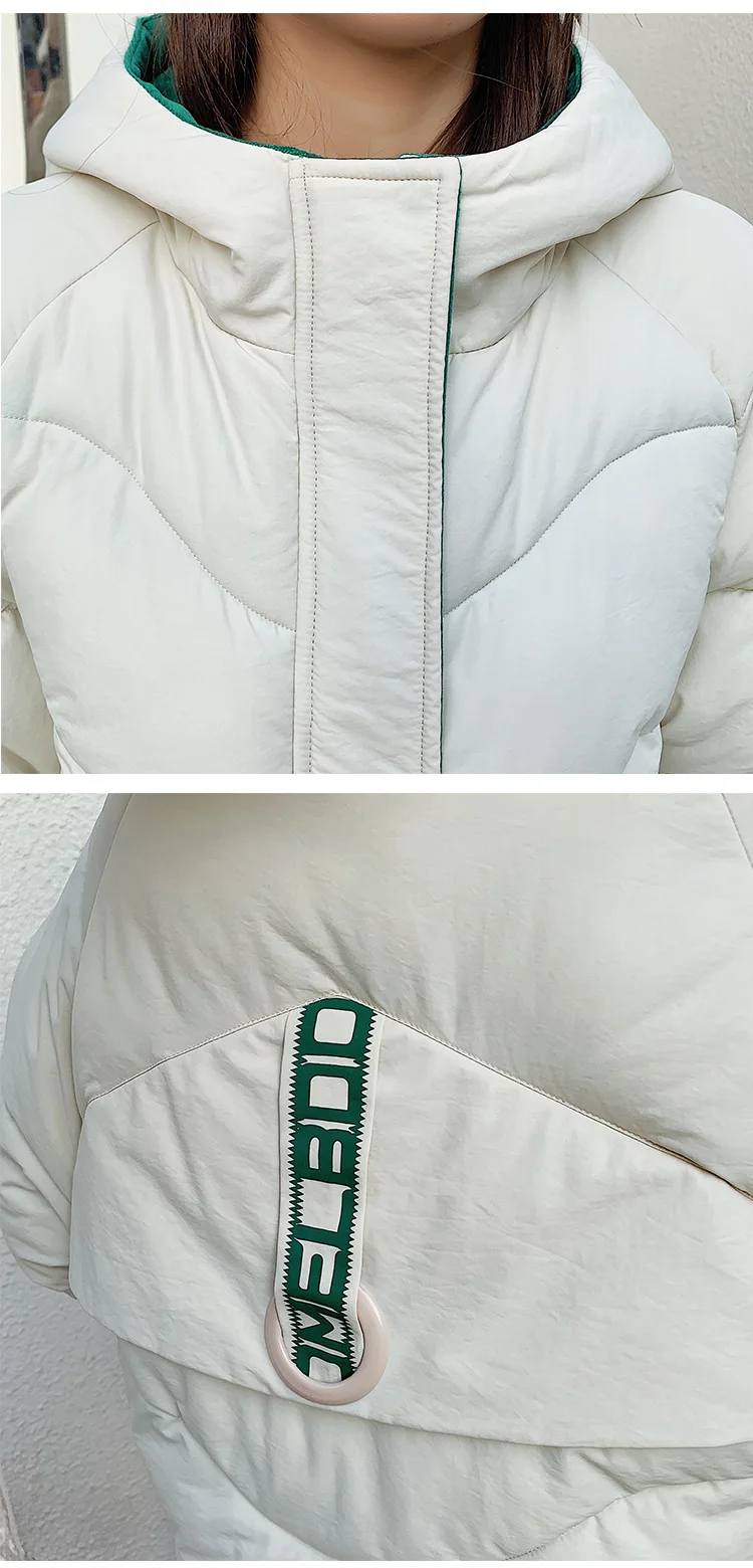 Winter down Jacket Cotton-padded Clothes Women's Mid-length Thick Warm Cotton-padded Jacket Student Korean-style down Coat Loose