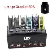 Подарочная UD проволочная коробка с Xrocket RDA 6 видов проводов SS316L/Ni200/нихромовые провода 6 шт. проволока в одной коробке восстановление DIY Youde RDTA