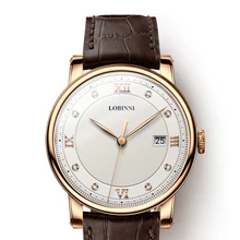 Часы для мужчин, мужские кварцевые наручные часы LOBINNI Мужские Роскошные 50 м водонепроницаемые наручные часы под платье reloj hombre швейцарский бренд часы