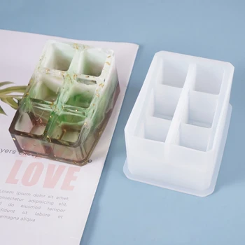 

Crystal Epoxy Resin Mold Lipstick Storage Box Casting Silicone Mould DIY Crafts Jewelry Decorations Making Tools