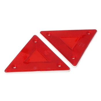 

2 Pcs Triangle Warning Reflector Alerts Safety Plate Rear Light Trailer Fire Truck Car