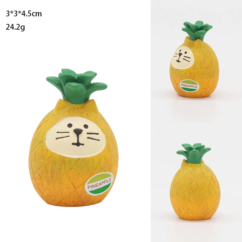 Japanese Fruit Cute Kawaii Cat Dharma Animal Ornaments Feng Shui Creative Gift Miniature Decoration Home Decoration Accessories