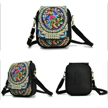

Women Lady Ethnic Bag Wallet Shoulder Bag Retro Embroidered Crossbody Messenger Clutch Purse Cell Phone Bag Wallet