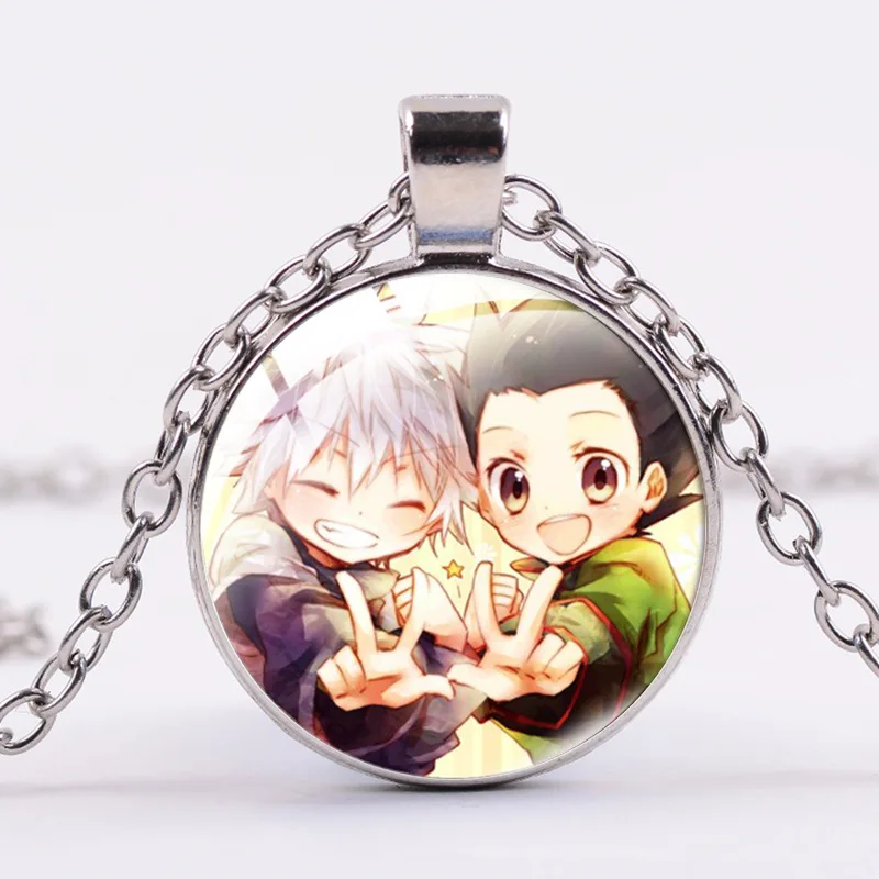 New Hunter X Hunter Necklace Anime Figure Glass Crystal Pendant Chain Jewelry Fans Gift
