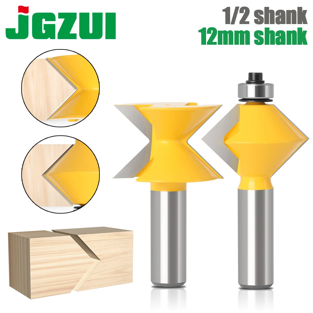 

2pcs 12MM 1/2" Shank 90 Degree V design Tingue Groove Edge Banding Router Bit Set Plate Splicing Woodworking Milling Cutter