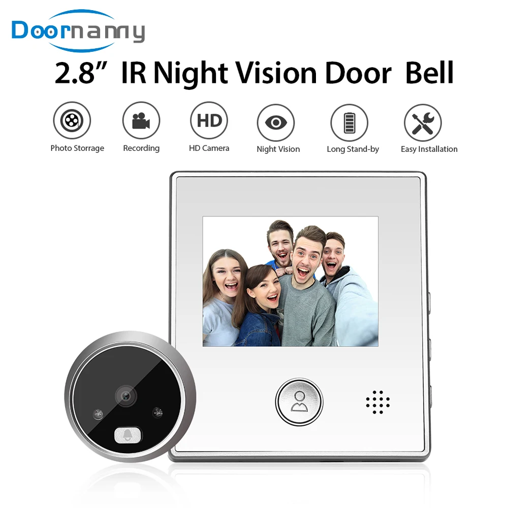 Doornanny Doorbell With Camera Set Video Doorbell Night Vision Peehole For The Door Automatic Recording & Photograph