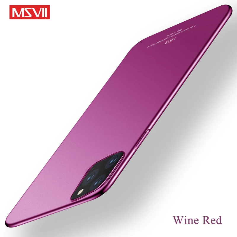 Wine Red MSVII чехол для iPhone 11 Pro Max чехол матовый чехол для Apple iPhone X XR XS Max кейс держатель для колец чехол для iPhone11 Pro Max чехол - Цвет: Wine Red